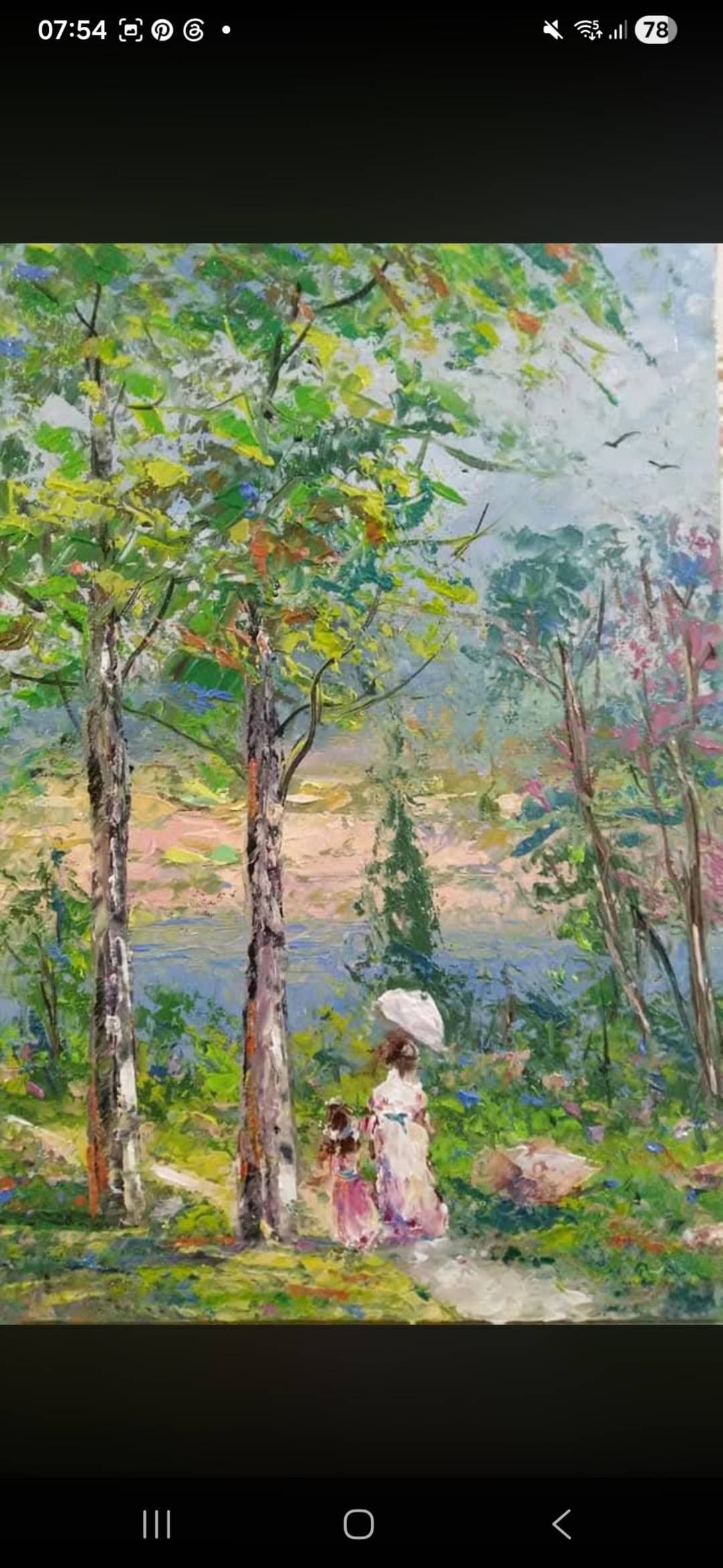 Quadro original "Caminho de Luz Suave" — Impressionismo, Técnica espatulada a óleo sobre tela, 30 x 40 cm, pintado à mão por Marah Silva