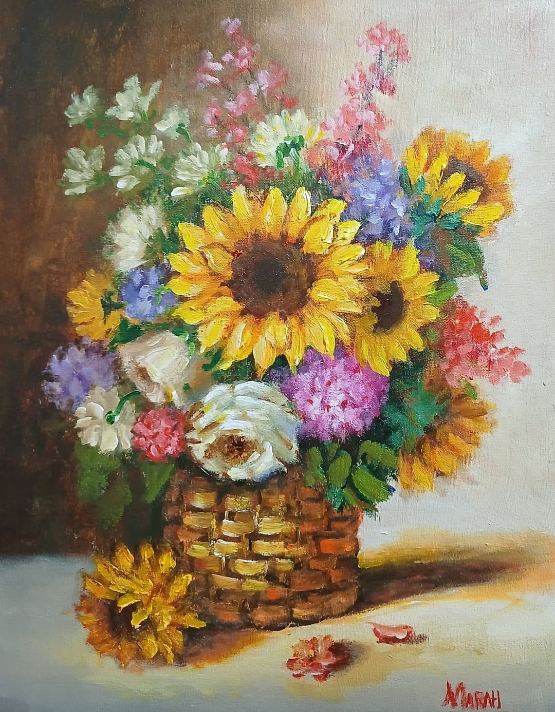 Quadro original "Sinfonia das cores" — Florais, 30 x 40 cm, pintado à mão por Marah Silva